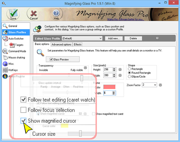 Click to view Magnifying Glass Pro 1.9 screenshot